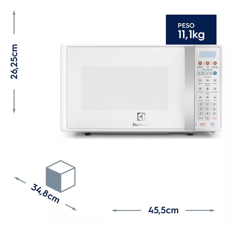 Micro-ondas MTO30 20L Com Função Tira Odor e Descongelar Cor Branco Electrolux 127V