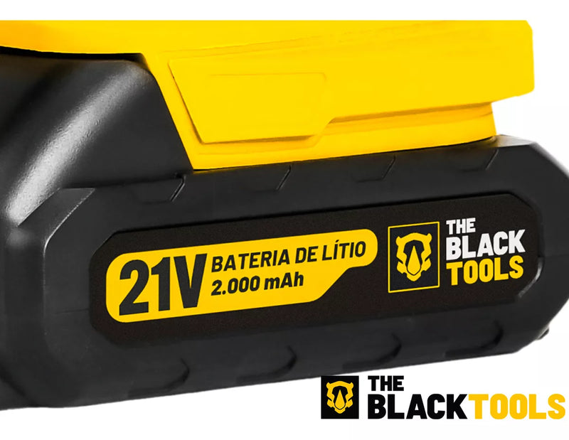 Parafusadeira Furadeira De Impacto Profissional 21v Modelo TB-21PX 2 Baterias Com Maleta Tb21px The Black Tools