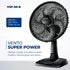 Ventilador de Mesa VSP-30-B Super Power Com 6 pás E Sistema Oscilante Contínuo Cor Preto Mondial 127V